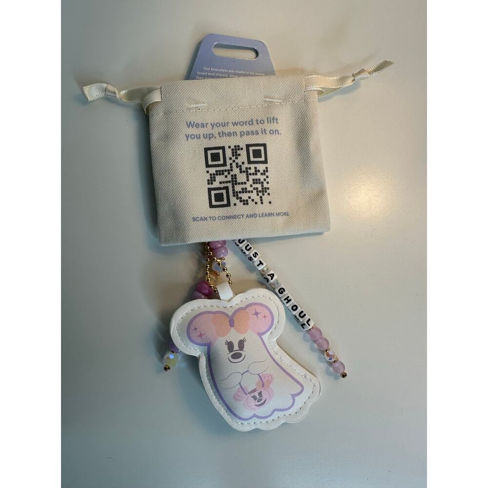 Disney Parks Little Words Project Cutie Ghost Bag Charm - Picture 3 of 3